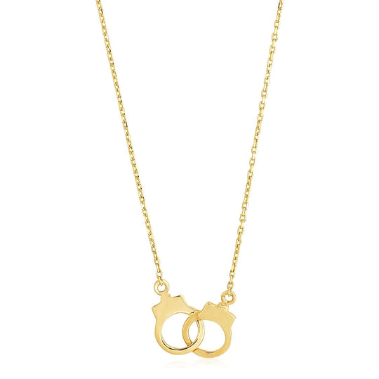14K yellow gold high polish handcuff link necklace