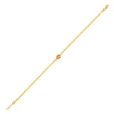 14K Yellow Gold Citrine Mirrored Chain Bracelet (2.20 mm) thumbnail 1