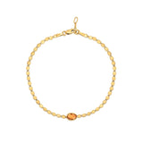 14K Yellow Gold Citrine Mirrored Chain Bracelet (2.20 mm) thumbnail 2
