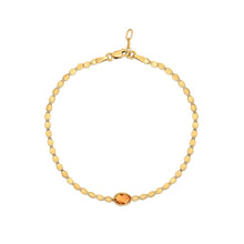 14K Yellow Gold Citrine Mirrored Chain Bracelet (2.20 mm)