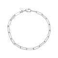 14K white gold paperclip chain bracelet with 3.20 mm links and lobster clasp