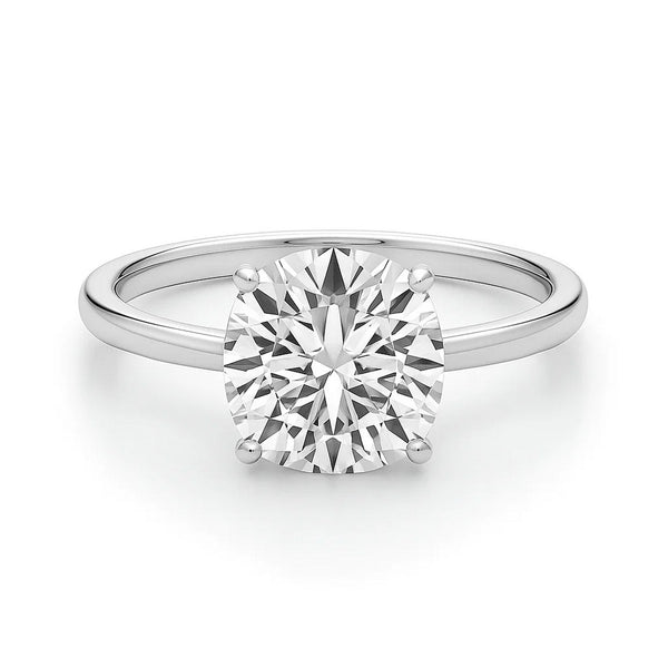3 Carat Cushion Lab Grown IGI G/VS1 Diamond Solitaire Ring in 14K White Gold