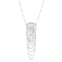 Sterling Silver Rhodium Plated Drape Necklace