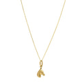 14K yellow gold horse profile pendant necklace with small integrated bail