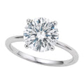 10K white gold ring with one round diamond solitaire stone