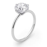 3 Carat Round Lab Grown IGI G/VS1 Diamond Solitaire Ring in 10K White Gold thumbnail 2