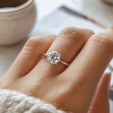 3 Carat Round Lab Grown IGI G/VS1 Diamond Solitaire Ring in 10K White Gold thumbnail 6