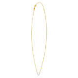 14K Yellow Gold Mini Diamond U Initial Pendant Necklace thumbnail 2