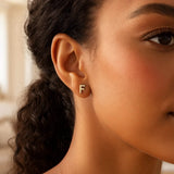 14K Yellow Gold Yours Truly Initial F Stud Earrings thumbnail 2