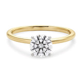 1 Carat Round Lab Grown IGI G/VS1 Diamond Solitaire Ring in 10K Yellow Gold thumbnail 2