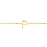 14K Yellow Gold Mini Initial P Bracelet thumbnail 3