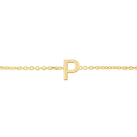 14K Yellow Gold Mini Initial P Bracelet