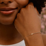 14K Yellow Gold Mini Initial P Bracelet thumbnail 4