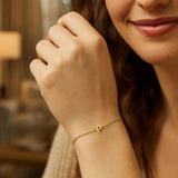 14K Yellow Gold Mini Initial P Bracelet thumbnail 6