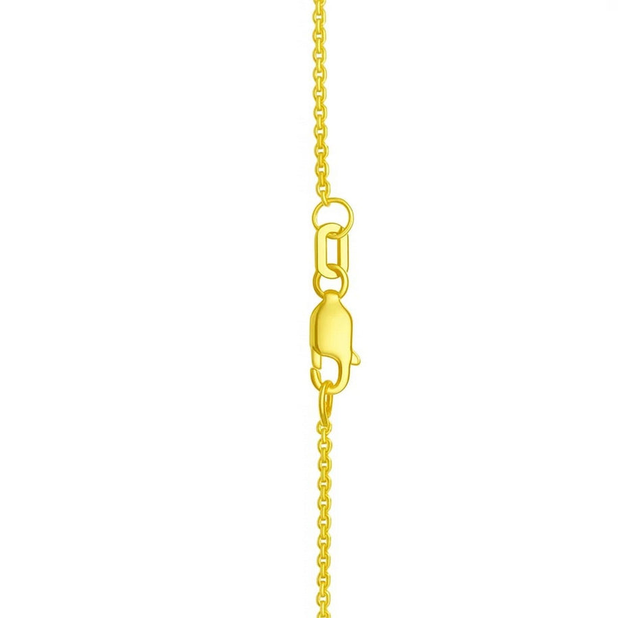 14K Yellow Gold Oval Gemstone and Bead Necklace