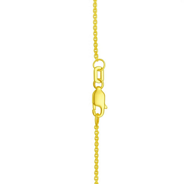 14K Yellow Gold Oval Gemstone and Bead Necklace