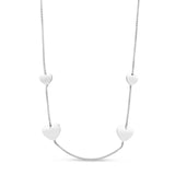Sterling Silver Rhodium Plated Hearts Station Necklace thumbnail 1