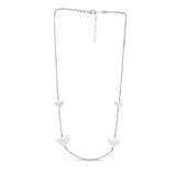 Sterling Silver Rhodium Plated Hearts Station Necklace thumbnail 2