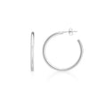 925 sterling silver round tube C hoop earrings with smooth polished profile