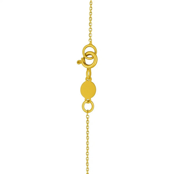 14K Yellow Gold Mini Diamond B Initial Pendant Necklace