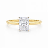1.50Ct Radiant Lab Grown IGI G/VS1 Diamond Ring in 10K Yellow Gold thumbnail 3