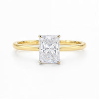 1.50Ct Radiant Lab Grown IGI G/VS1 Diamond Ring in 10K Yellow Gold