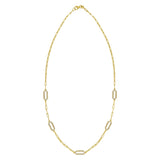14K Yellow Gold Diamon Oro Paperclip Necklace thumbnail 2