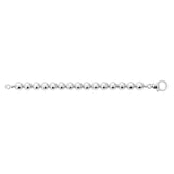 Rhodium Plated Sterling Silver Bold Bead Bracelet (10.00 mm) thumbnail 1