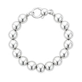 Rhodium Plated Sterling Silver Bold Bead Bracelet (10.00 mm) thumbnail 2