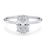 1 1/2 Carat Oval Lab Grown IGI G/VS1 Diamond Solitaire Ring in 10K White Gold thumbnail 2