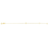 14K Yellow Gold Mini Initial V Bracelet