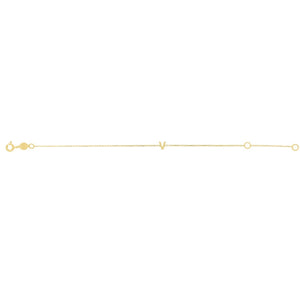 14K Yellow Gold Mini Initial V Bracelet