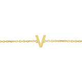 14K Yellow Gold Mini Initial V Bracelet thumbnail 3