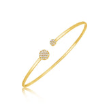 14k Yellow Gold High Polish Diamond Cluster Bangle (2.00 mm) thumbnail 1