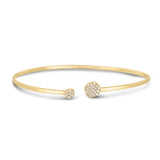14k Yellow Gold High Polish Diamond Cluster Bangle (2.00 mm) thumbnail 2