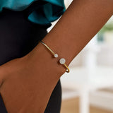 14k Yellow Gold High Polish Diamond Cluster Bangle (2.00 mm) thumbnail 5