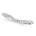 14K white gold ring with round pave diamond stones in a curved band