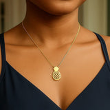 Pineapple Necklace in 10K Yellow Gold thumbnail 4