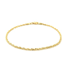 Load image into Gallery viewer, 10k Yellow Gold Solid Diamond Cut Rope Bracelet (1.80 mm)