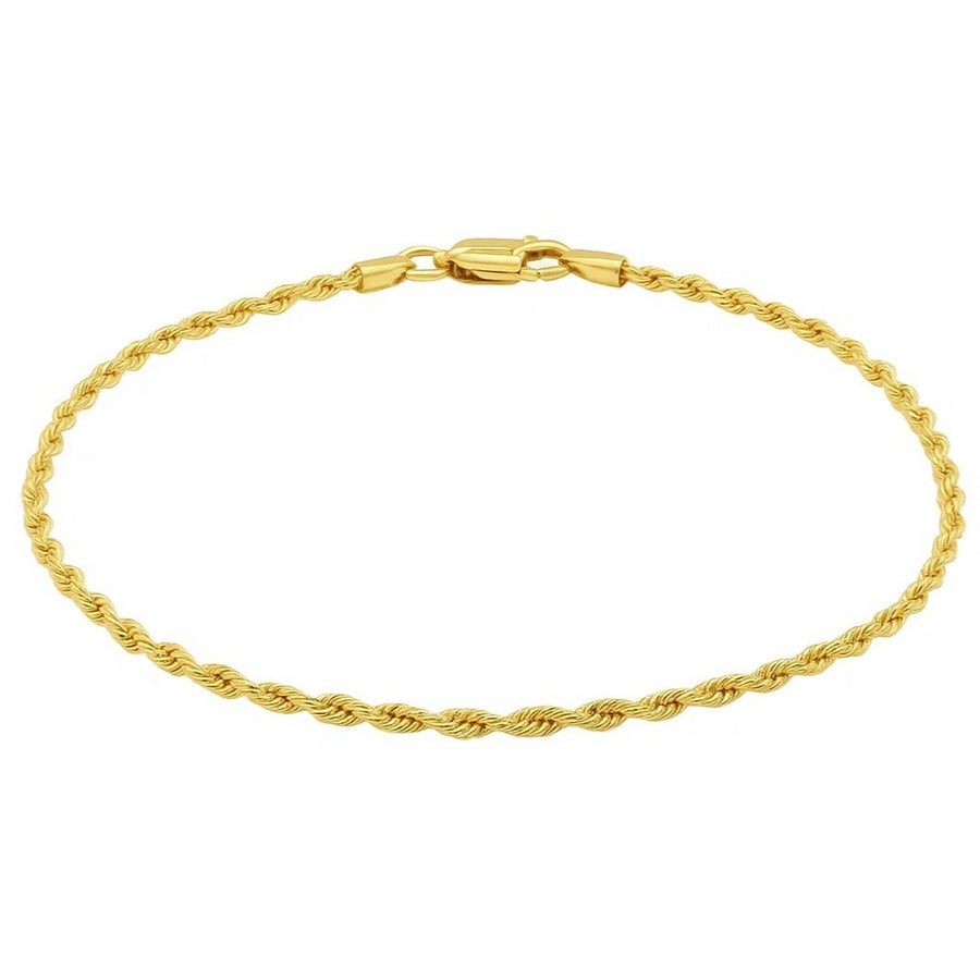 10k Yellow Gold Solid Diamond Cut Rope Bracelet (1.80 mm)