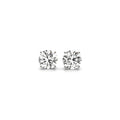14K white gold earrings with round diamond stones