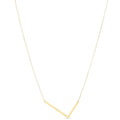 14K yellow gold initial L pendant necklace with polished bail