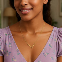 14K Yellow Gold Yours Truly Large Initial L Necklace