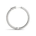 14K white gold hoop earrings with two rows of pavé diamond stones
