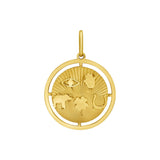 14K yellow gold polished lucky symbols disc charm pendant thumbnail 1