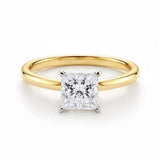 1 Carat Princess Lab Grown IGI G/VS1 Diamond Solitaire Ring in 10K Yellow Gold thumbnail 3