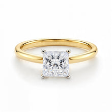 1 Carat Princess Lab Grown IGI G/VS1 Diamond Solitaire Ring in 10K Yellow Gold