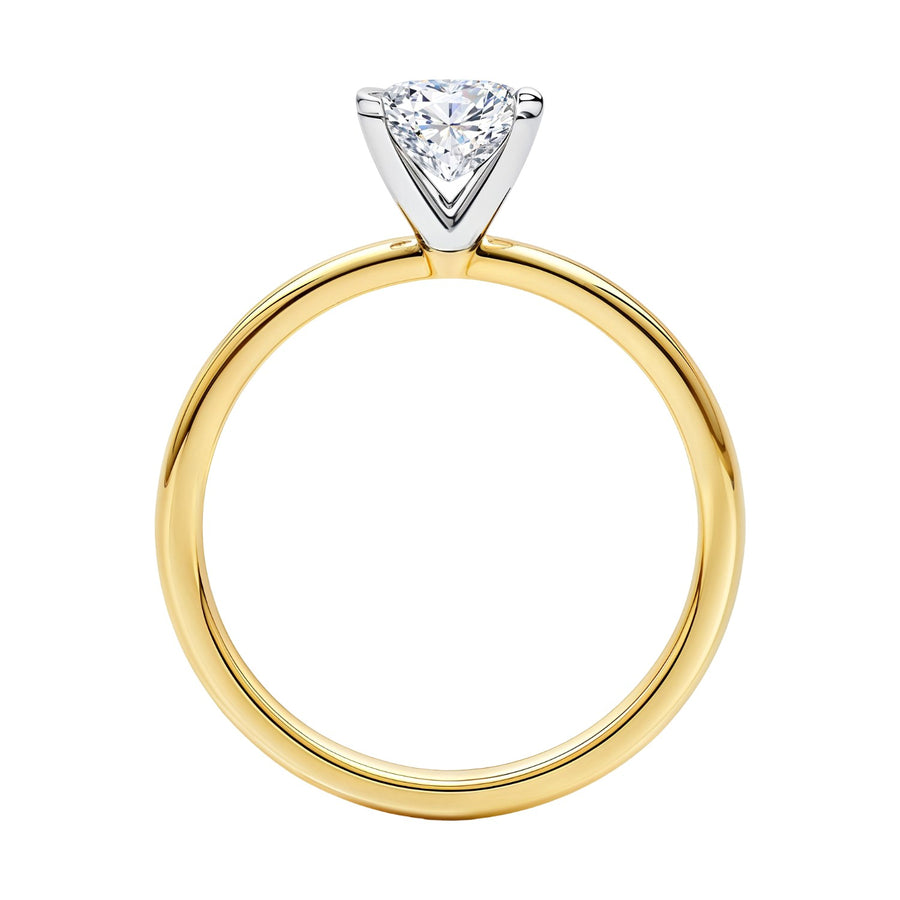 1 Carat Princess Lab Grown IGI G/VS1 Diamond Solitaire Ring in 10K Yellow Gold
