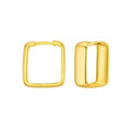 14K yellow gold square hoop earrings with clean angular profile