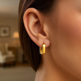 14 Yellow Gold Square Hoop Earrings thumbnail 4